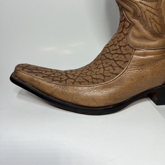 Joma Mens MEX 26 1/2 US 9 Two Tone Leather & Suede Western Cowboy Boots Brown - Picture 9 of 16